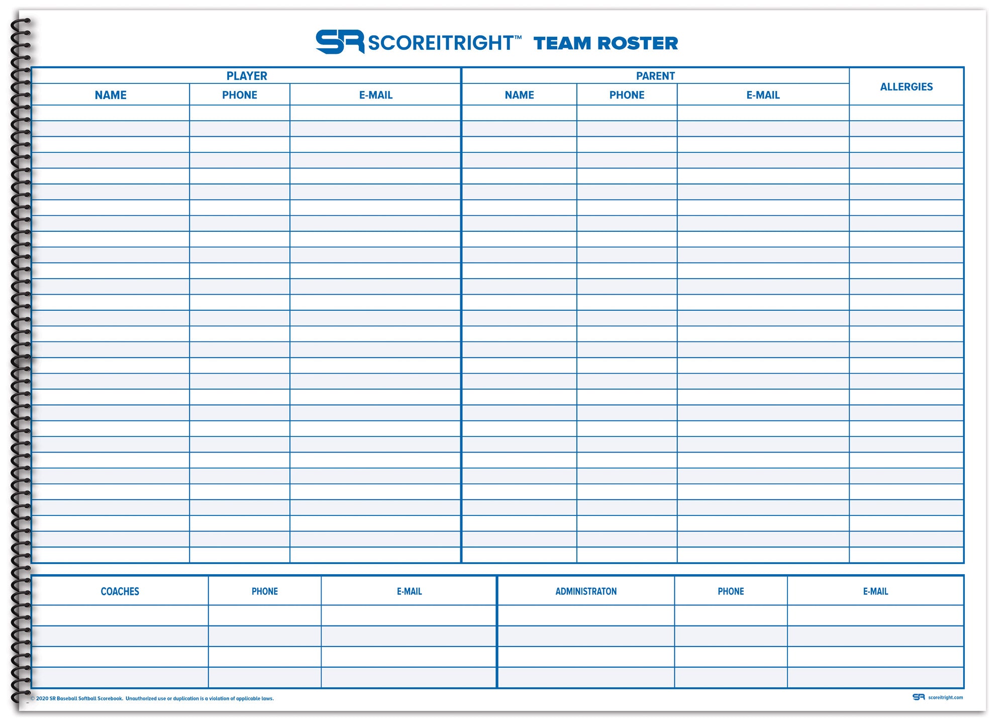 side by side baseball scorebook
softball scorebook with pitch count
30 game large format scorebook