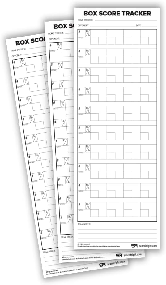 Box Score Tracker Pocket Size (4.25" x 11")