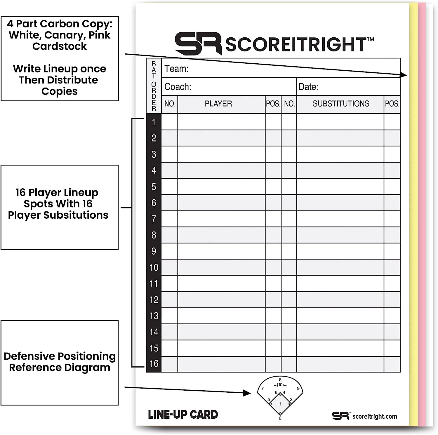 Line-Up Cards (30 Games) with Cardstock Book Form - Wrap-Around Cover