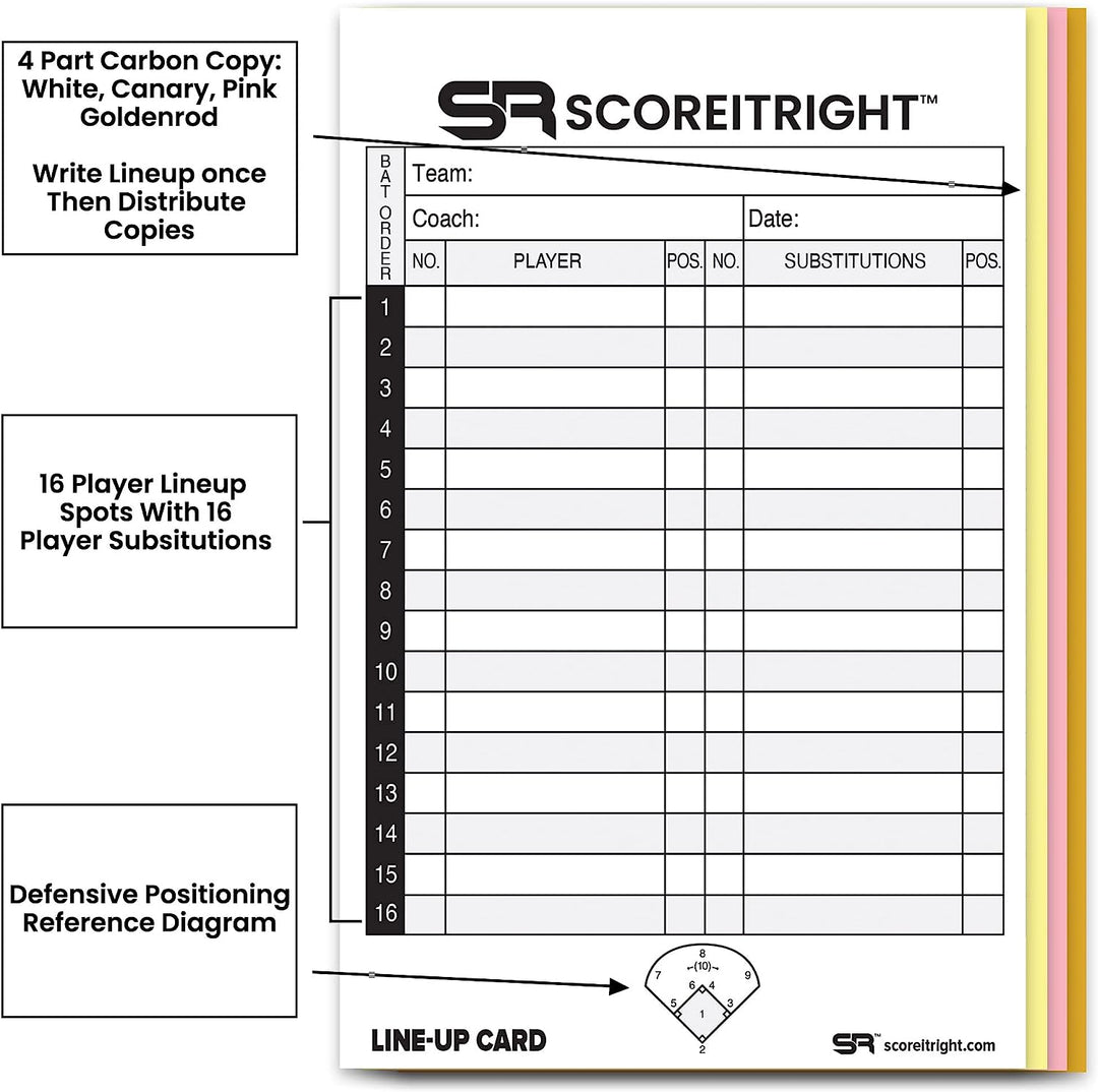 Line-Up Cards (24 Games) Book Form - Wrap-Around Cover – Score It Right