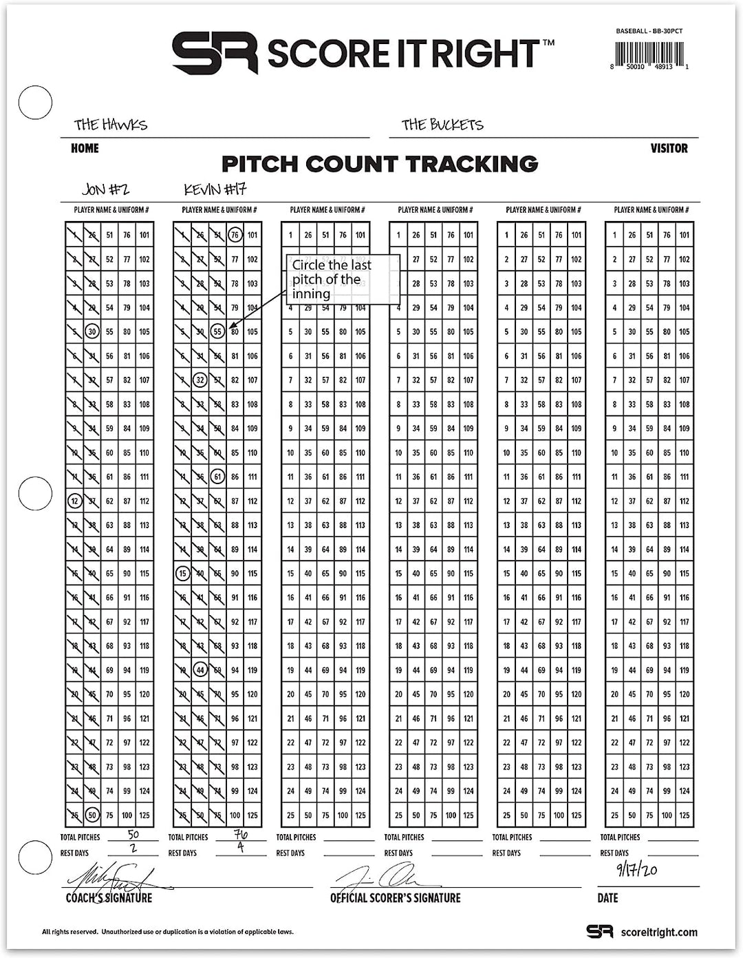 Scouting Scale Chart Pitching & Hitting Scouting Charts – Score It Right
