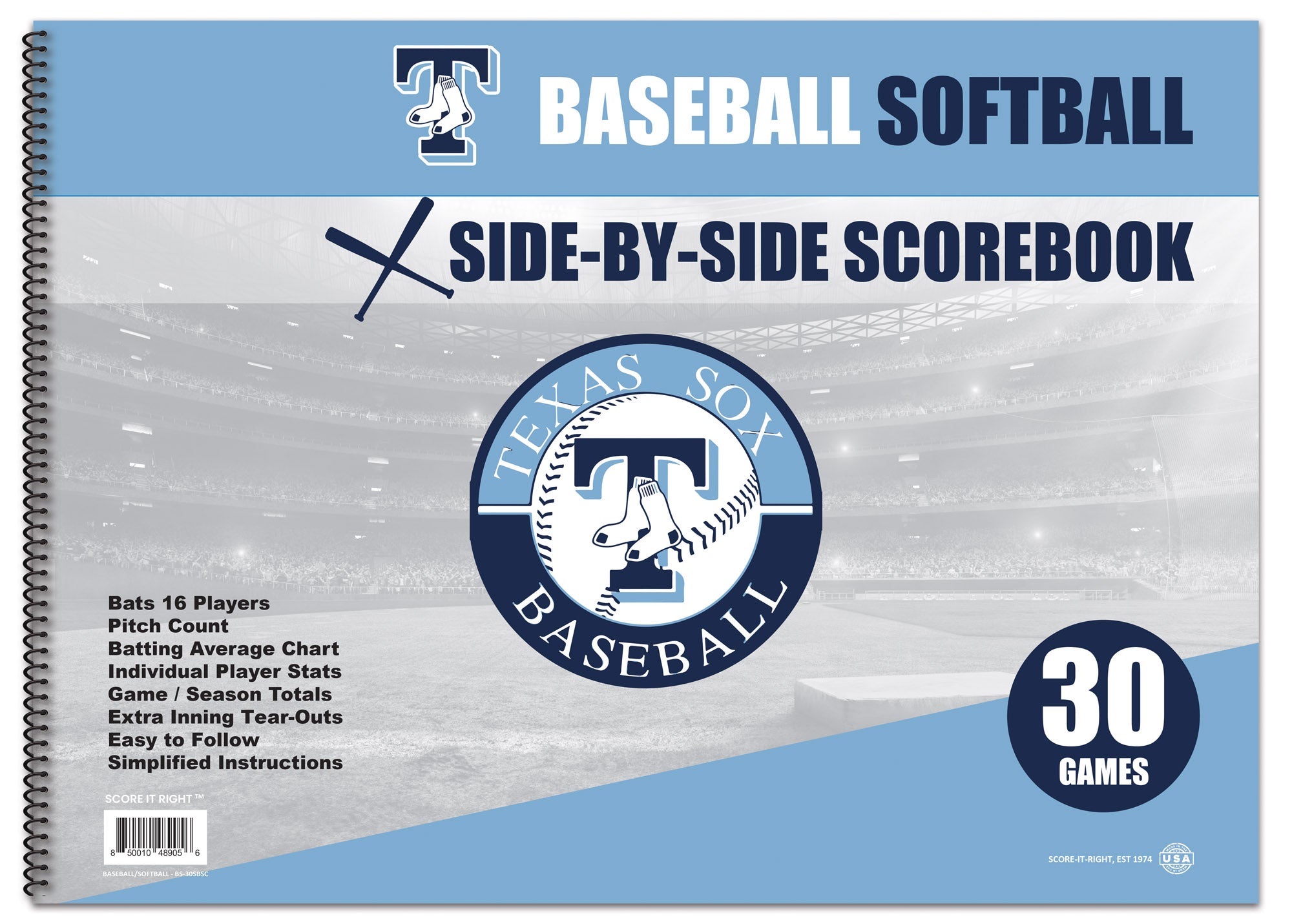 custom baseball scorebook
custom softball scorebook
custom cover
side by side
scorebooks