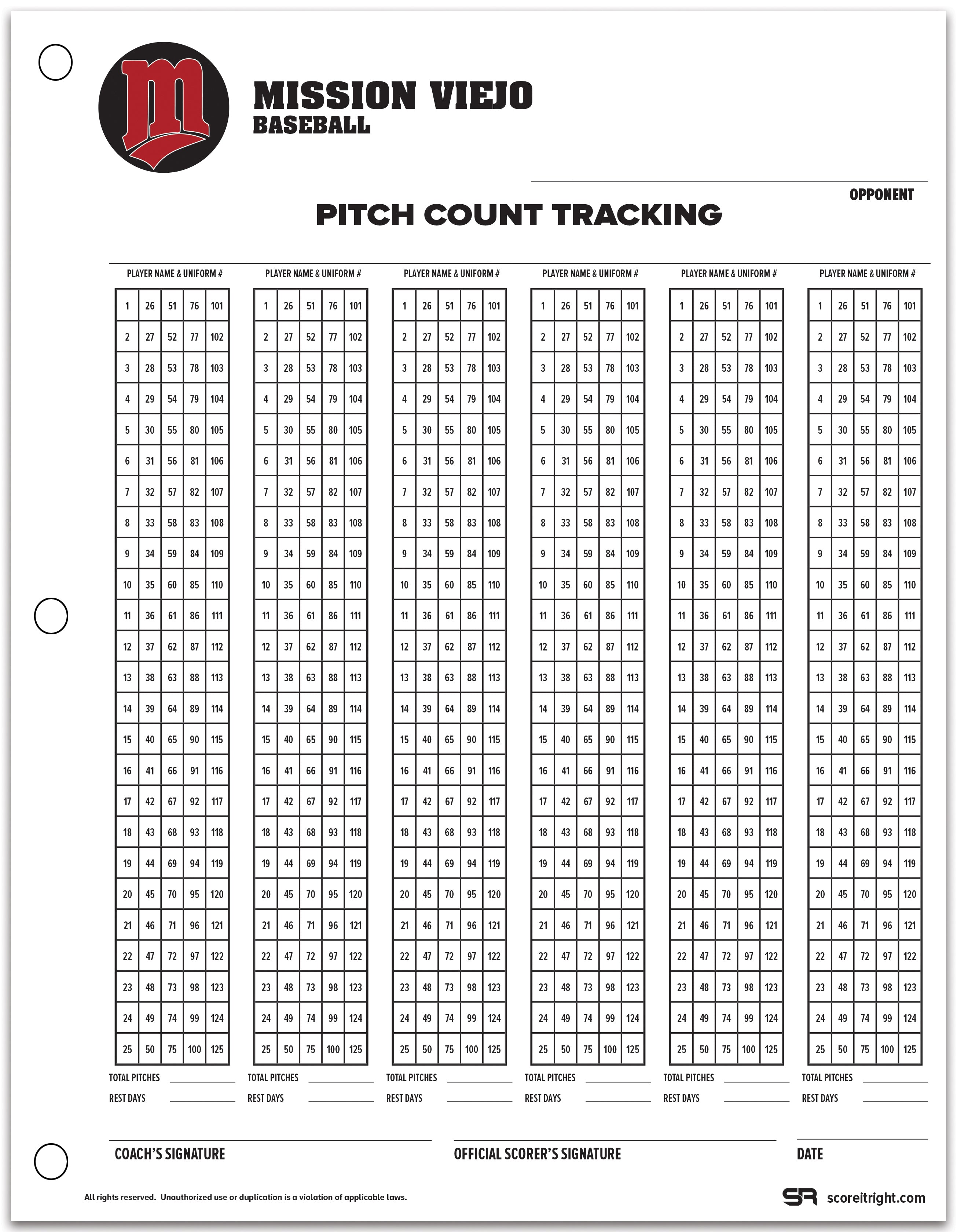 Custom Pitch Count Tracker