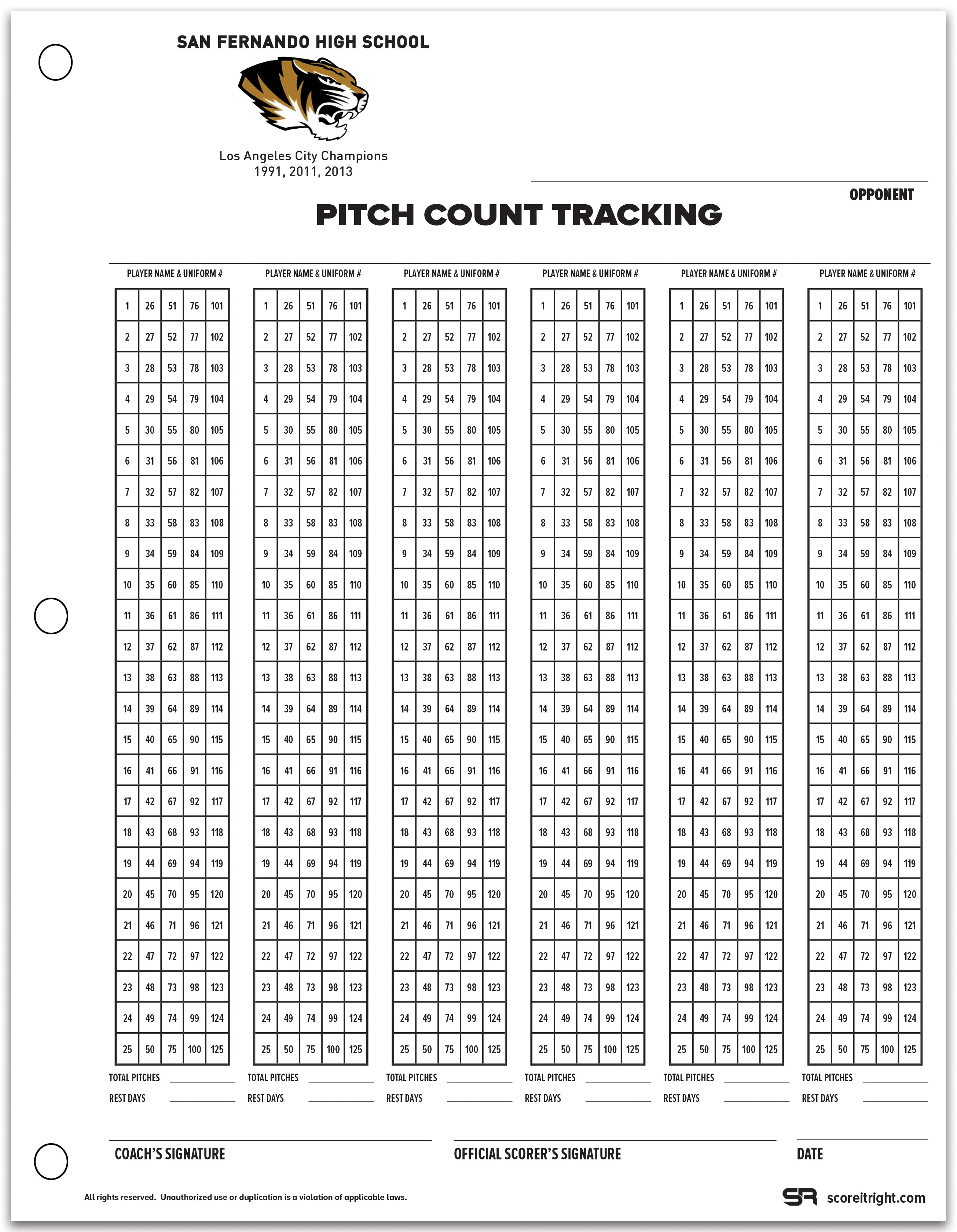 Box Count Tracker Custom Pitch Count Tracker – Score It Right