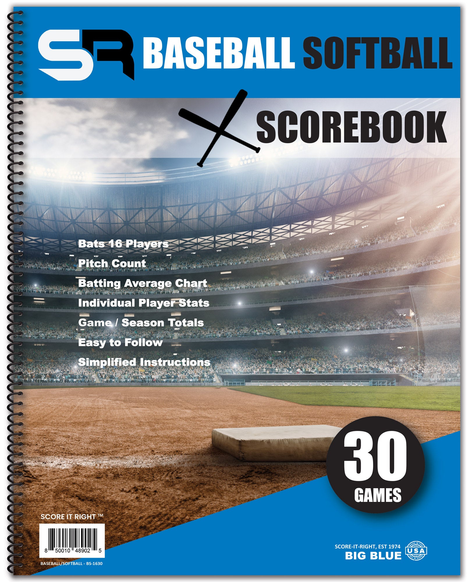 baseball scorebook 30 games
softball scorebook 14x11
scorekeeping book for coaches
baseball stat book