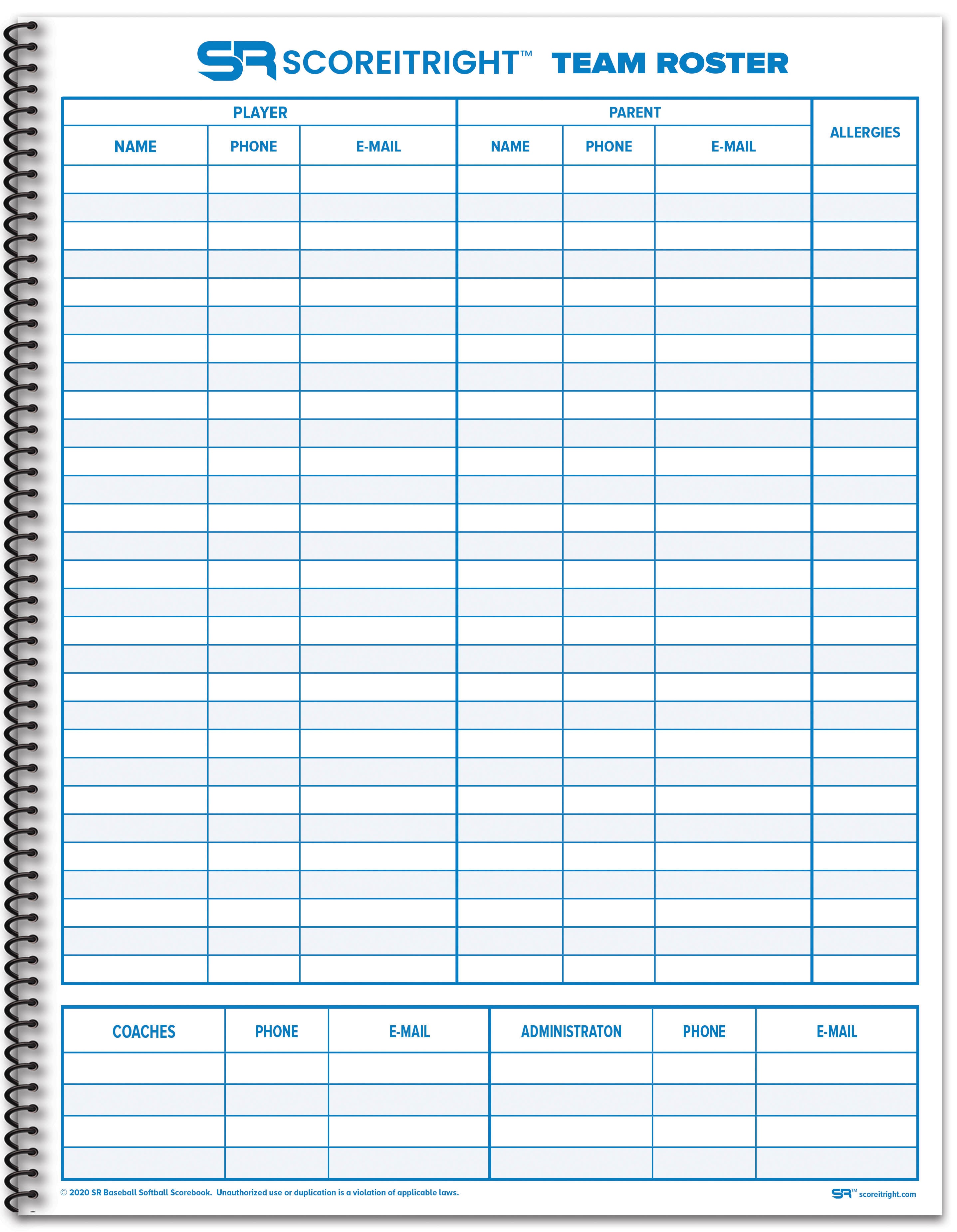 Mens LACROSSE Scorebook