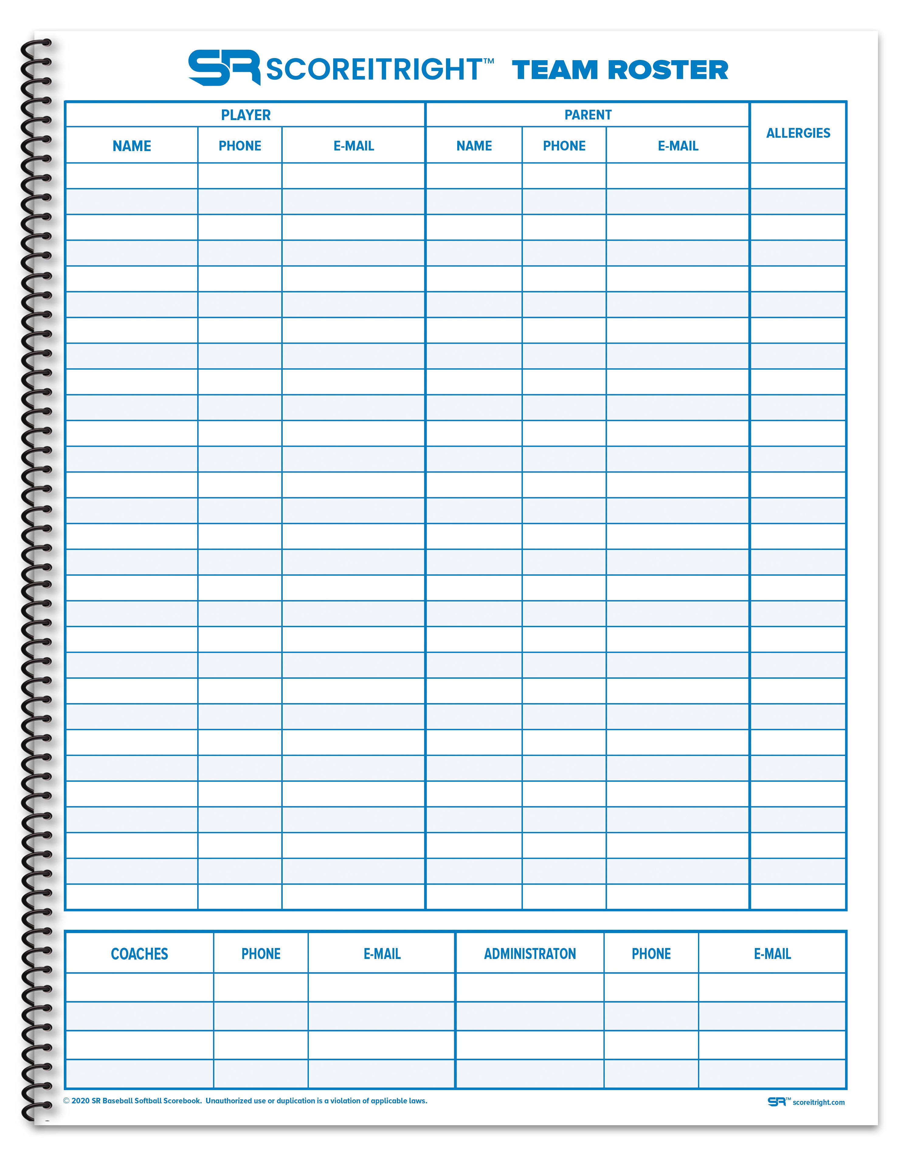Womens LACROSSE Scorebook