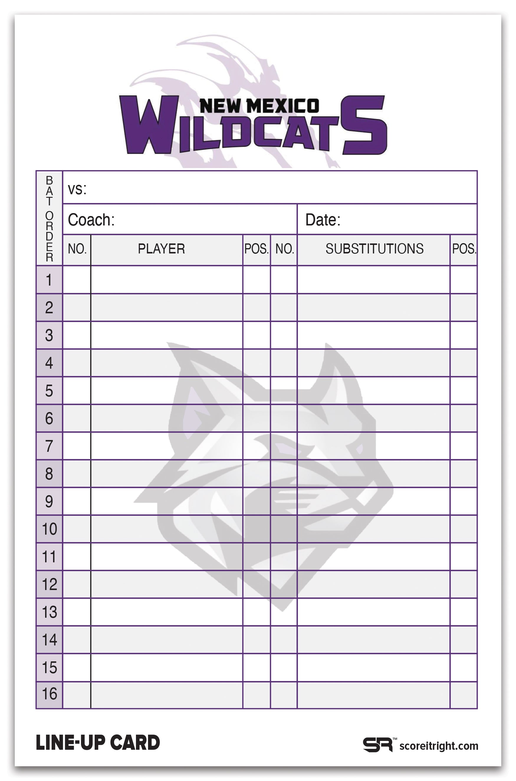 Custom Line-Up Cards 4-Part Form (No Roster) EVERY SHEET CUSTOMIZED 1 ...